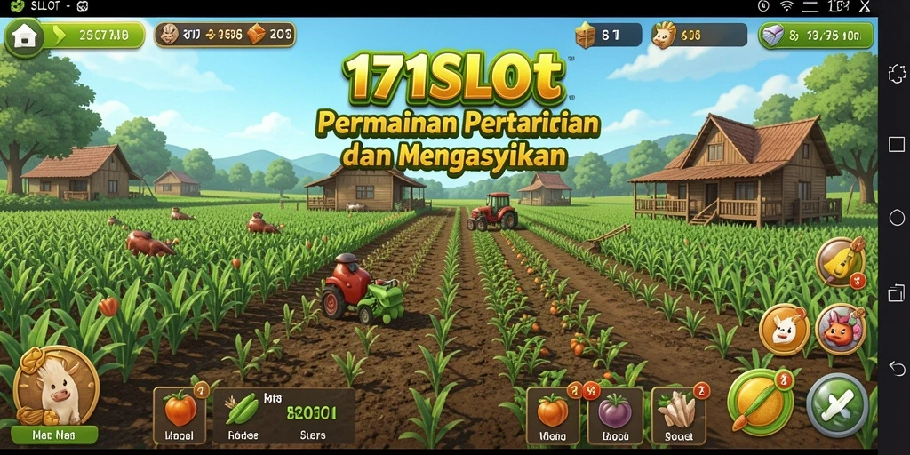 Screenshot gameplay 171SLOT menampilkan suasana pertanian yang asri.