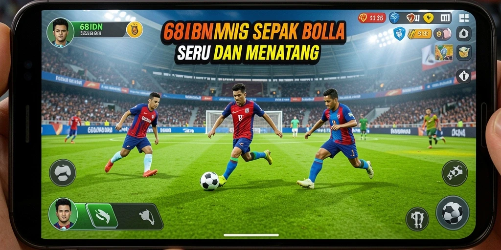 Tampilan menarik gameplay 68IDN dengan aksi sepak bola intens.