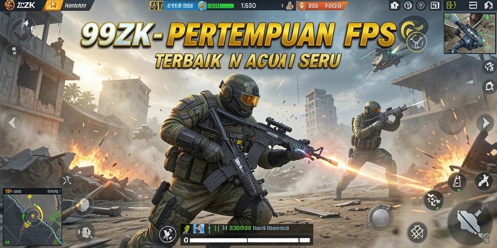 Tampilan gameplay menegangkan di 99ZK dengan aksi FPS yang mendebarkan.