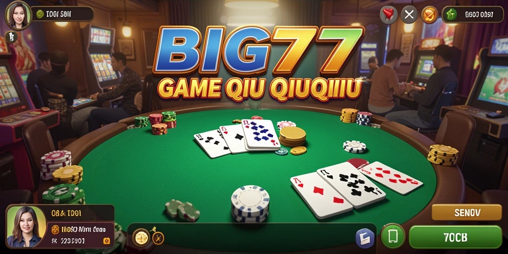 Tampilan seru gameplay QiuQiu di BIG77.