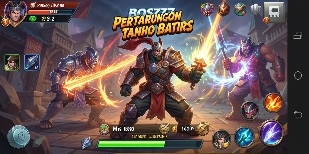 Tangkapan layar menunjukkan pertarungan epik di arena <strong>BOS777</strong>.