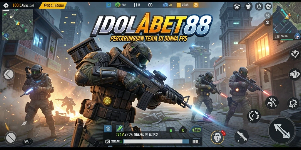 Tampilan gameplay seru di <strong>IDOLABET88</strong> dengan adegan aksi FPS.