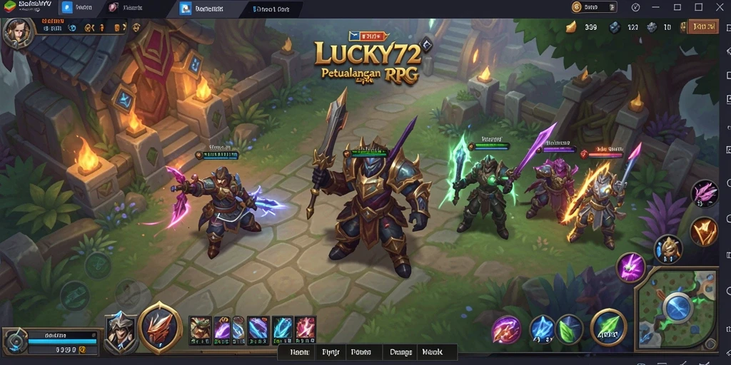 Tampilan gameplay <strong>LUCKY72</strong> yang epik dan berwarna.