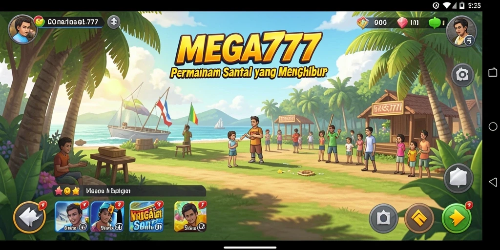 Tampilan gameplay yang menyenangkan dan penuh warna dari MEGA777.