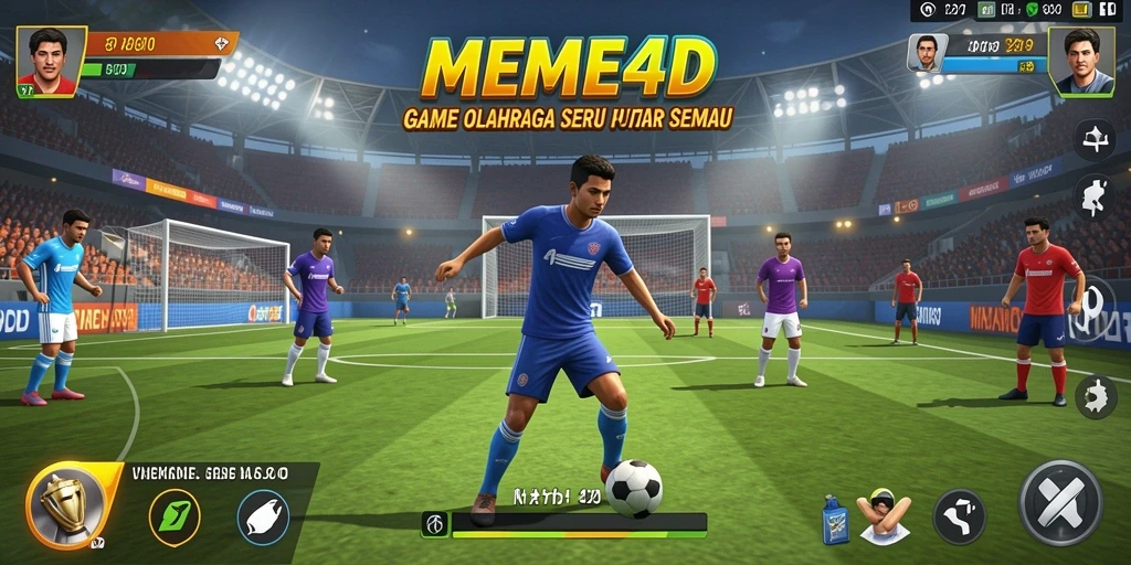 Tampilan gameplay memukau dari MEME4D dalam olahraga yang seru.