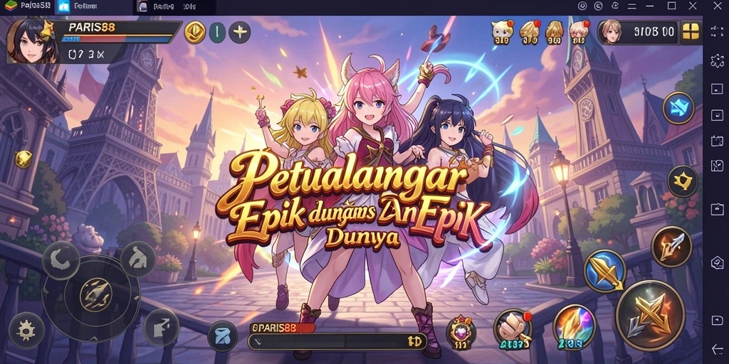 Screenshot dari gameplay <strong>PARIS88</strong> yang menampilkan aksi seru karakter Anime.