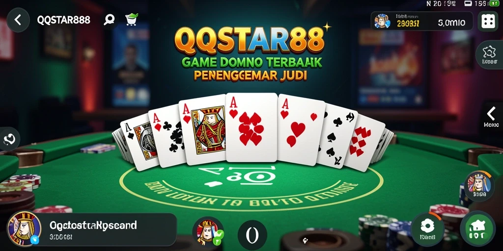 Tampilan gameplay seru dalam QQSTAR88 yang menampilkan permainan Domino.