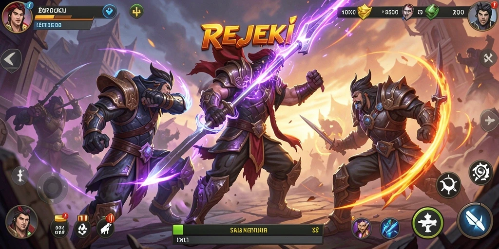 Gameplay seru dan mengasyikkan dalam pertarungan Fighting REJEKI.