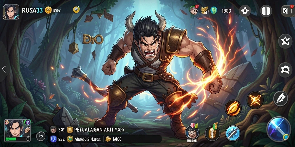 Screenshot gameplay menunjukkan aksi menegangkan di dunia Anime.