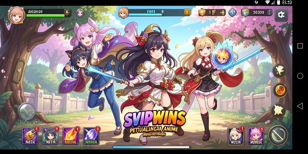 Gameplay seru di dunia anime yang memukau.